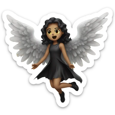 dark angel falling from the sky sticker