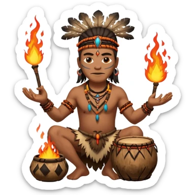 SHAMAN DRUM FIRE sticker