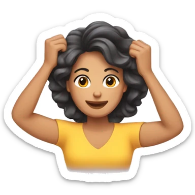 mujer moviendo su cabello sticker