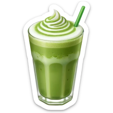 ice matcha latte top view sticker