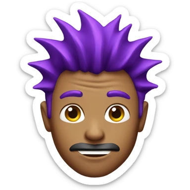 guy with purple spiky hair sticker