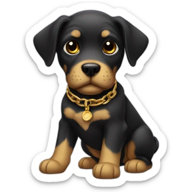 cachorra preta com dourado sticker
