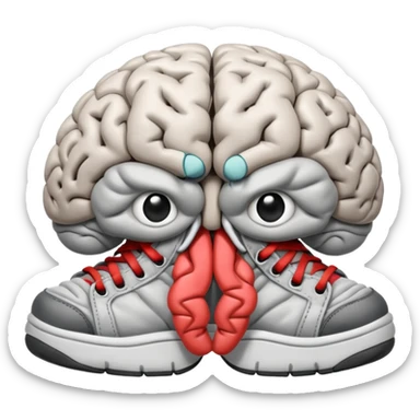 A Brain wearing jordans  sticker