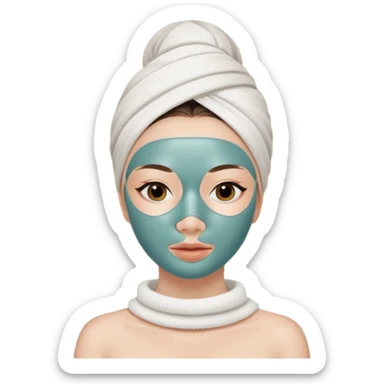 lady is relaxing with a facemask sticker