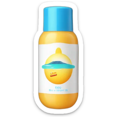 Sunscreen bottle sticker