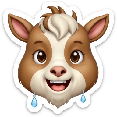 Goat Crying with laught sticker