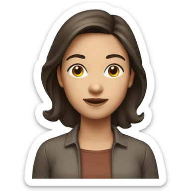 Brunette woman reach forward sticker