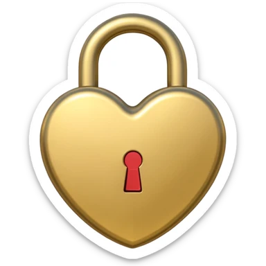 basic gold heart lock sticker