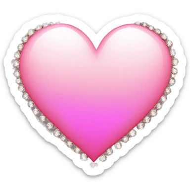 Heart pink fade with diamonds sticker