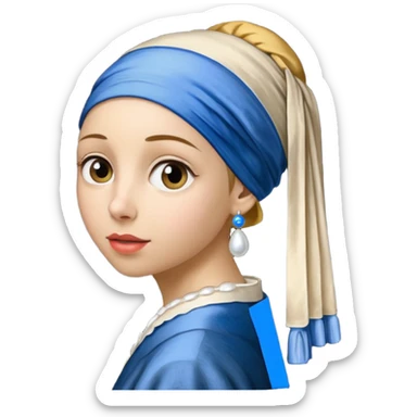 Girl with a Pearl Earring painting sticker