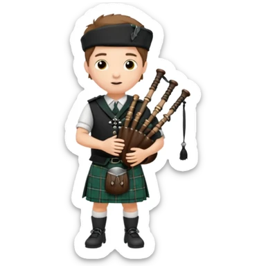 Scotch boy playing bag pipe sticker