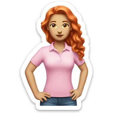 REDHAIR White girl with flashy pink polo sticker