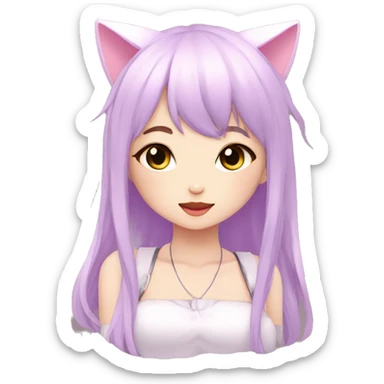 Edgy Kawaii Cute Cool Beautiful Elegant Pretty Pastel Anime Catgirl sticker