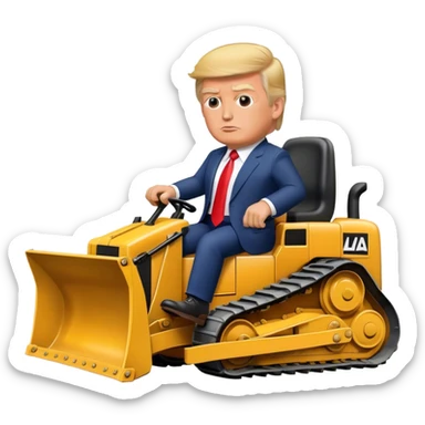 Donald trump riding bulldozer sticker