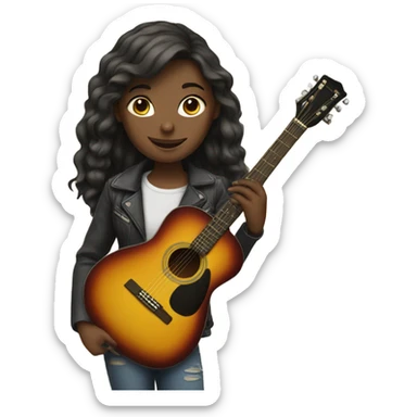 Girl with guitar  sticker