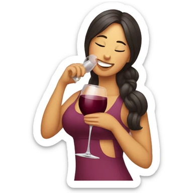 Mujer bebiendo vino sticker