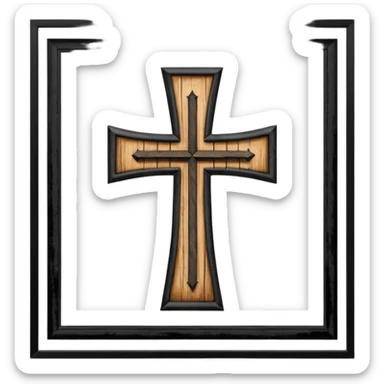 Croix a trois branches en haut sticker