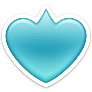 Minimalist blue spade emoji with smooth rounded edges, soft teal-to-cyan gradient, flat vector style, subtle glossy depth, and transparent background. sticker