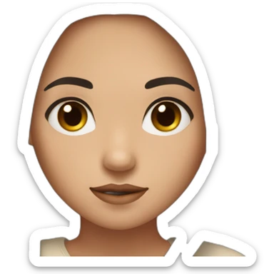 metis girl with dark brown eyes and long black Smooth hair With light brown strands sticker