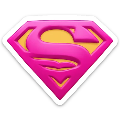 pink superman sign sticker