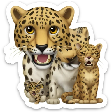 leopard and pantera  sticker