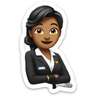 stewardess flying on the plane sticker