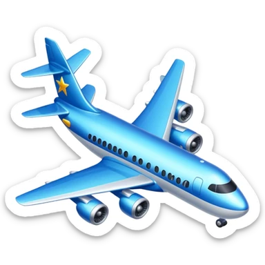 Glitter blue avião sticker