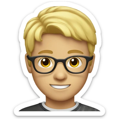 blonde boy in glasses portrait sticker