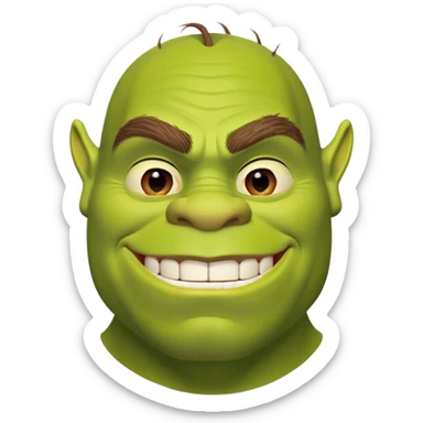 Shrek with gigachad face sticker