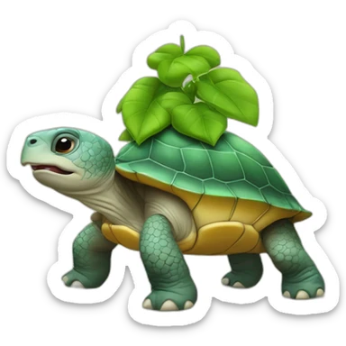 Tortue sur un rhinocéros sticker