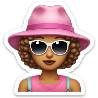 Fair Girl with a cap and black sun glasses sticker