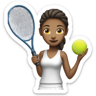 Brunette girl playing tennis sticker