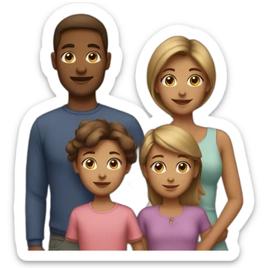Family of three one girl sticker
