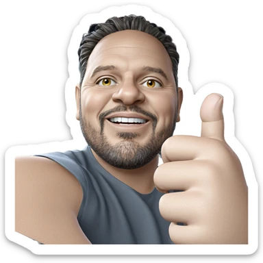 smiling man in car sticker