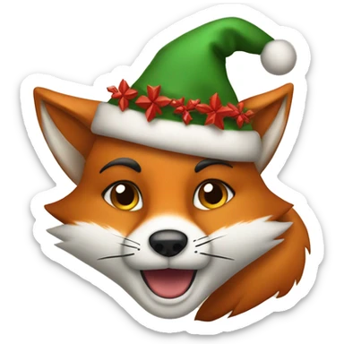 Fox in christmass theme sticker