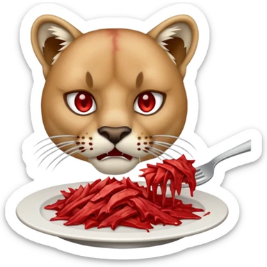 Cougar eating W sticker