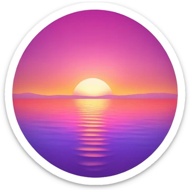 Seaside sunset sticker