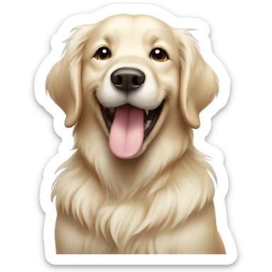 Cream golden retriever winking sticker