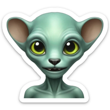 alien human animal hybrid half body sticker