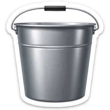 cartoon empty silver bucket sticker