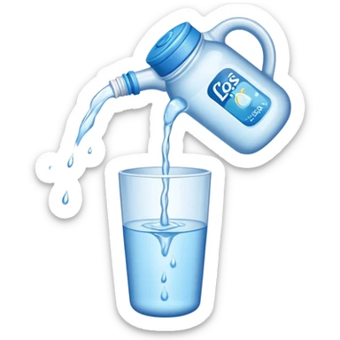 bottle of water pouring out NO GLAS! sticker