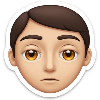 the right eye is wide opened, the left eye is half closed. sticker