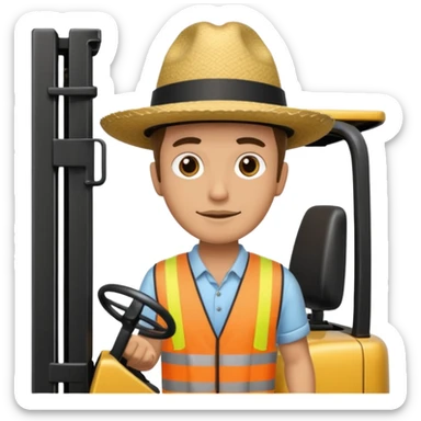 Man with sombrero and forklift sticker