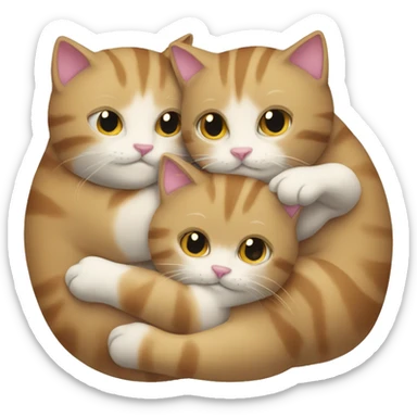 three cats hugging sticker
