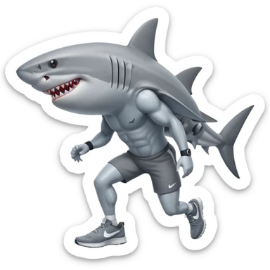 Shark with legs and nikes  sticker