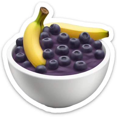 bowl of açaí with sliced banana sticker