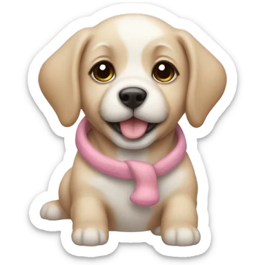 Pastel Christmas puppy sticker