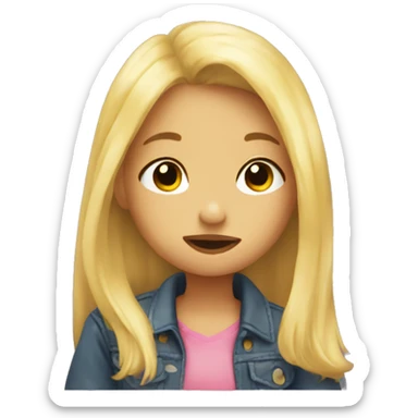 Blond girl sending kiss  sticker