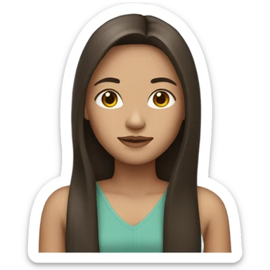 brunnete girl with straight hair  sticker