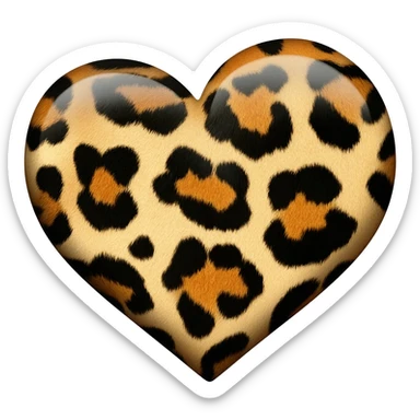 kiero ke me crees un corazon con estampado de leopardo sticker